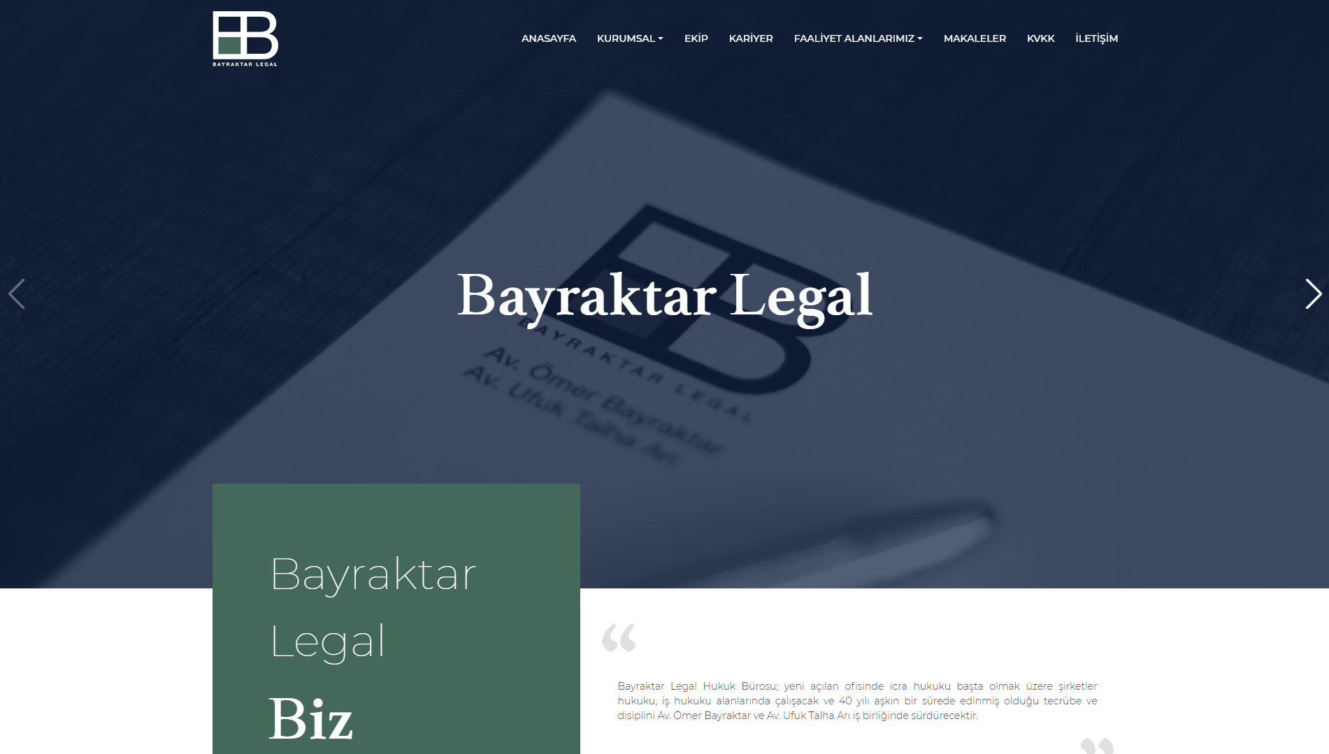 Bayraktar Legal Hukuk Bürosu Iwt Web Tasarım